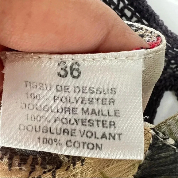 CLASSIC ANIMAL PRINT RUFFLE MULTI COLOR MAXI DRESS SIZE 36 100% COTTON SIZE 36 - Picture 9 of 15